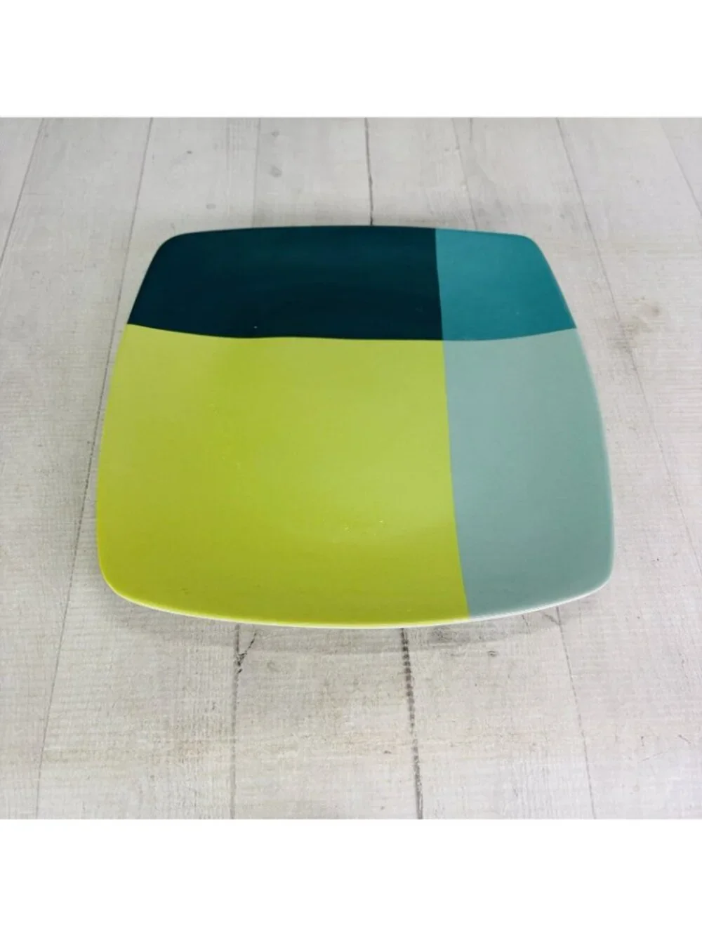 Home Target GREEN COLOR BLOCK Various Blue Blocks Square Stoneware Dinner Set 4